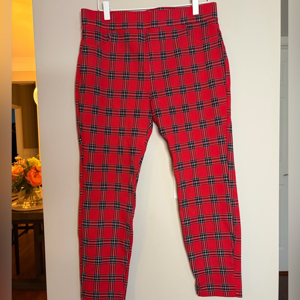 Sanctuary Red Plaid‎ Skinny Pants